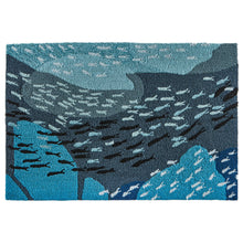 Load image into Gallery viewer, Liora Manne Ravella School Of Fish Indoor Outdoor Area Rug Navy