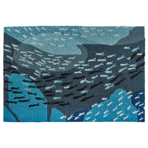 Liora Manne Ravella School Of Fish Indoor Outdoor Area Rug Navy