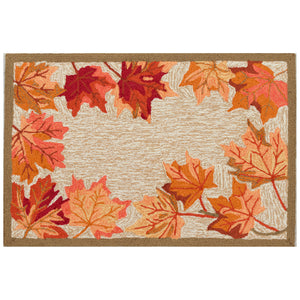 Liora Manne Ravella Falling Leaves Border Indoor Outdoor Area Rug Natural