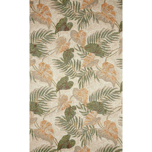 Liora Manne Ravella Tropical Leaf Indoor Outdoor Area Rug Neutral