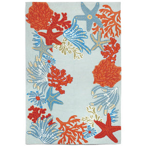 Liora Manne Ravella Ocean Scene Indoor Outdoor Area Rug Aqua