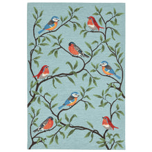 Load image into Gallery viewer, Liora Manne Ravella Birds On Branches Indoor Outdoor Area Rug Aqua