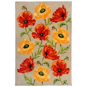 Liora Manne Ravella Icelandic Poppies Indoor Outdoor Area Rug Neutral