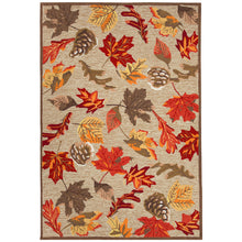 Load image into Gallery viewer, Liora Manne Ravella Falling Leaves Indoor Outdoor Area Rug Natural