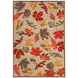 Liora Manne Ravella Falling Leaves Indoor Outdoor Area Rug Natural