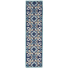 Load image into Gallery viewer, Liora Manne Ravella Floral Tile Indoor Outdoor Area Rug Navy