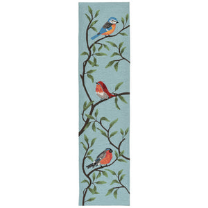 Liora Manne Ravella Birds On Branches Indoor Outdoor Area Rug Aqua