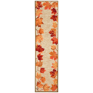 Liora Manne Ravella Falling Leaves Border Indoor Outdoor Area Rug Natural