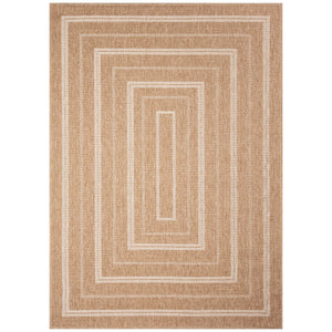 Liora Manne Sahara Multi Border Indoor Outdoor Area Rug Ivory