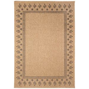 Liora Manne Sahara Block Print Border Indoor Outdoor Area Rug Natural