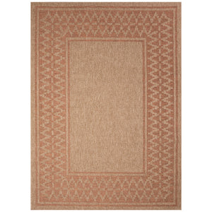 Liora Manne Sahara Diamond Border Indoor Outdoor Area Rug Terracotta