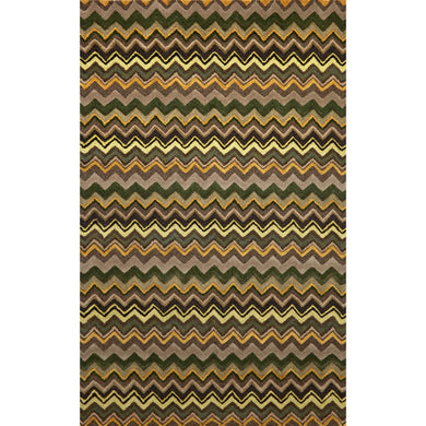 Liora Manne Seville Zigzag Stripe Indoor Rug Green 9' x 12'