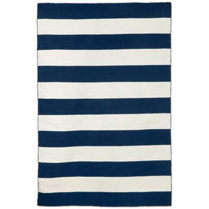 Liora Manne Sorrento Rugby Stripe Indoor Outdoor Area Rug Navy