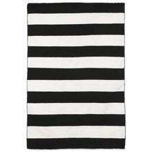 Load image into Gallery viewer, Liora Manne Sorrento Rugby Stripe Indoor Outdoor Area Rug Black