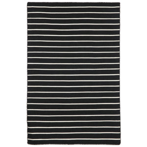 Liora Manne Sorrento Pinstripe Indoor Outdoor Area Rug Black