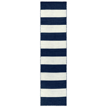 Load image into Gallery viewer, Liora Manne Sorrento Rugby Stripe Indoor Outdoor Area Rug Navy