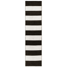 Load image into Gallery viewer, Liora Manne Sorrento Rugby Stripe Indoor Outdoor Area Rug Black