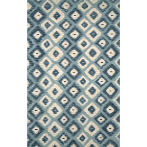 Liora Manne Visions II Ikat Diamonds Indoor Outdoor Area Rug Aqua 2'3" x 8'