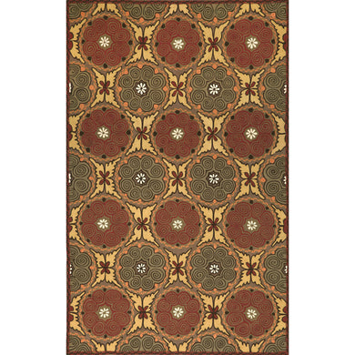 Liora Manne Visions IV Souzani Circles Indoor Outdoor Area Rug Adobe 2'3