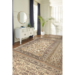 Liora Manne Caspian Sarouk Indoor Area Rug 4 Piece Set, Ivory