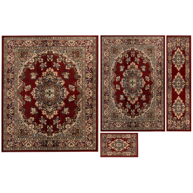 Liora Manne Caspian Sarouk Indoor Area Rug 4 Piece Set, Red